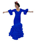 Robe de Flamenca Unie et Economic Bleu Indigo. Ana 123.970€ #50215TRJANAZLN